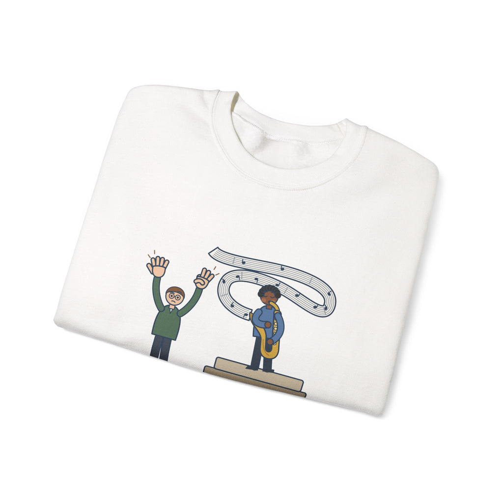 School Jazz Band Director Crewneck Sweatshirt - Eight Bars, The Sax Took Thirty-Two