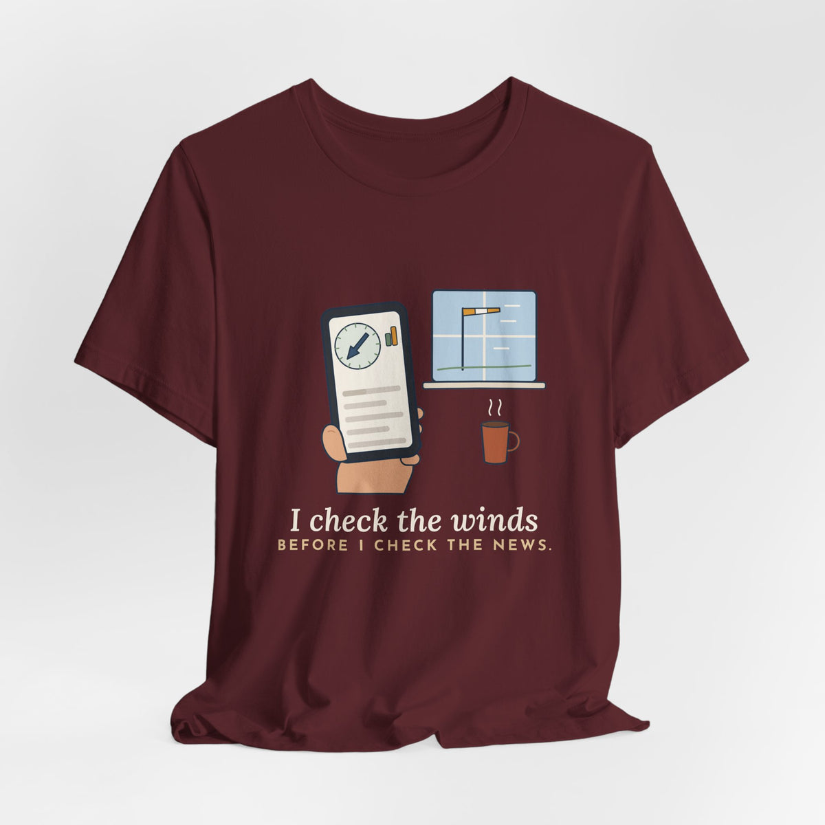 General Aviation Pilot T-Shirt - I Check the Winds Before I Check the News