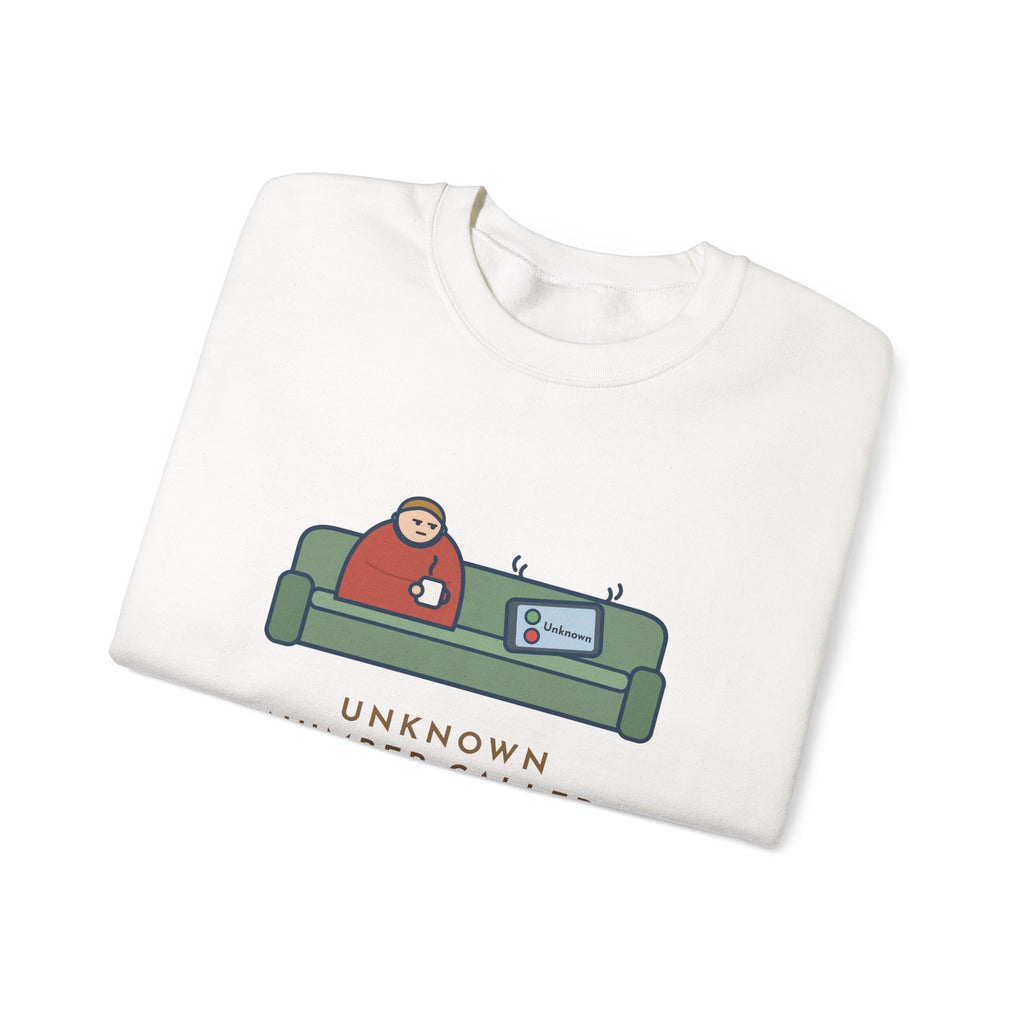 Unknown Number Sweatshirt, Let It Ring, Then Waited for the Text, Funny Couch Calm Crewneck
