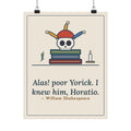 Shakespeare Quote Poster, Alas, Poor Yorick, Gothic Jester Skull Wall Art