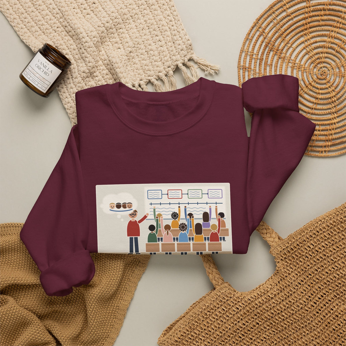 Eighth Grade Teacher Sweatshirt, Explained the Project for Twenty Minutes, First Question Was About Groups, Funny Project Day Crewneck
