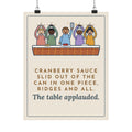 Thanksgiving Poster, Cranberry Sauce Out of the Can in One Piece, The Table Applauded, Funny Cranberry Ovation Wall Art