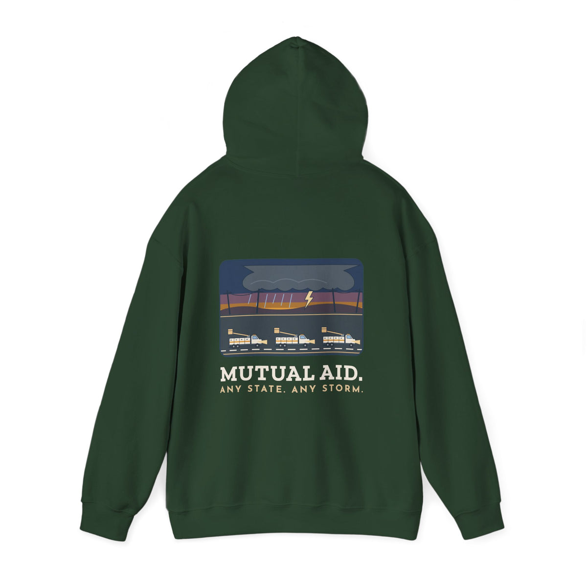 Lineworker Hoodie - Mutual Aid. Any State. Any Storm. Lineman Gift Hoodie