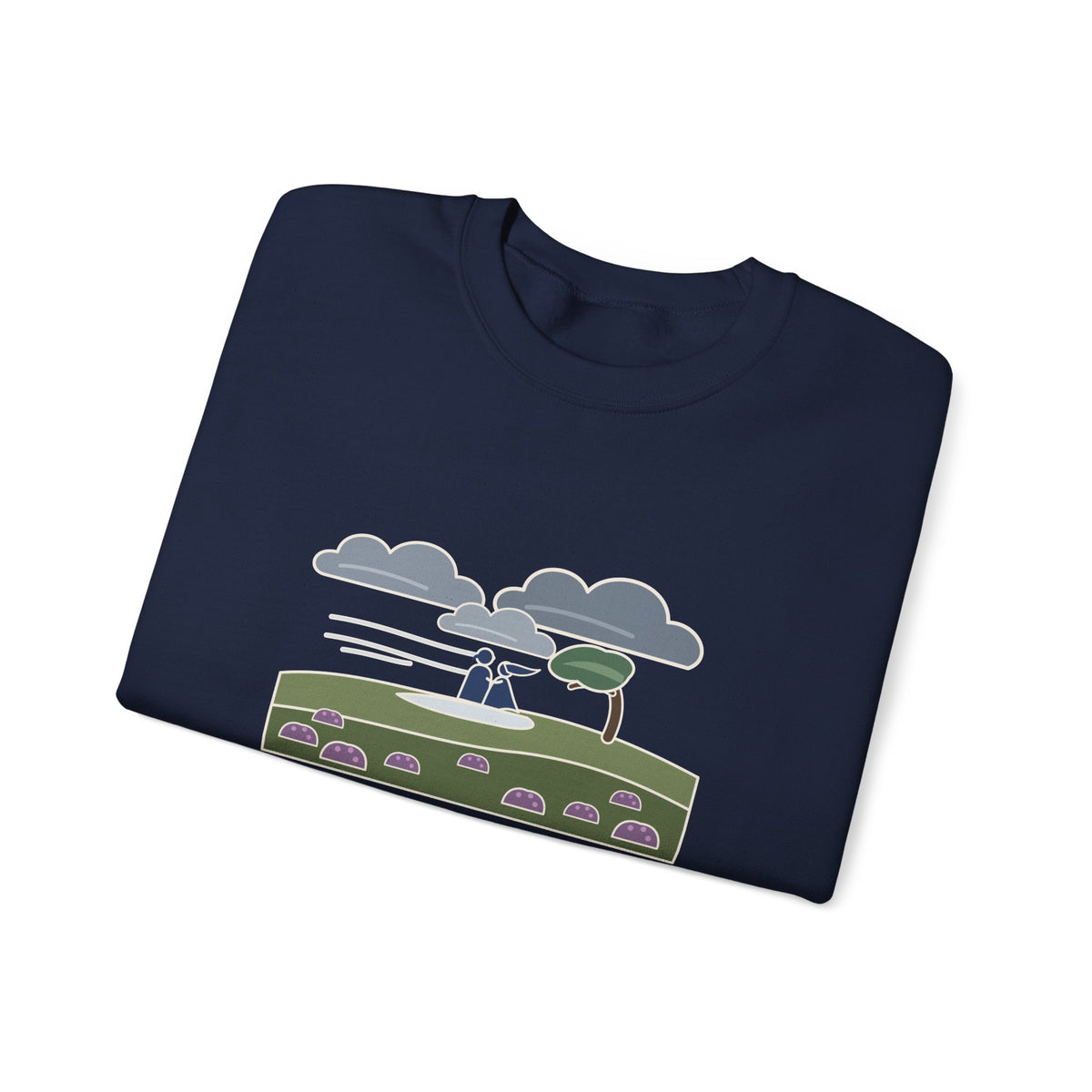 He's More Myself Than I Am Sweatshirt, Love Emily Brontë Quote Crewneck with Stormy Moor