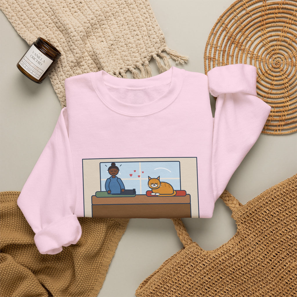 Cat Love Sweatshirt, Five Minutes of Eye Kisses, She Blinked Back Once, Best Moment of My Week, Funny Window Seat Crewneck