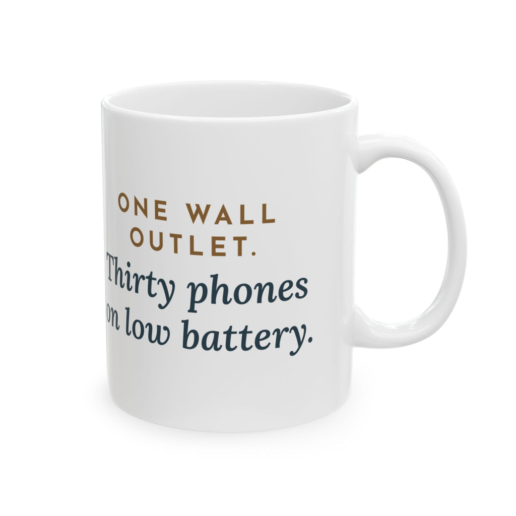 Study Hall Teacher Mug - One Wall Outlet. Thirty Phones on Low Battery. 11oz Coffee Mug
