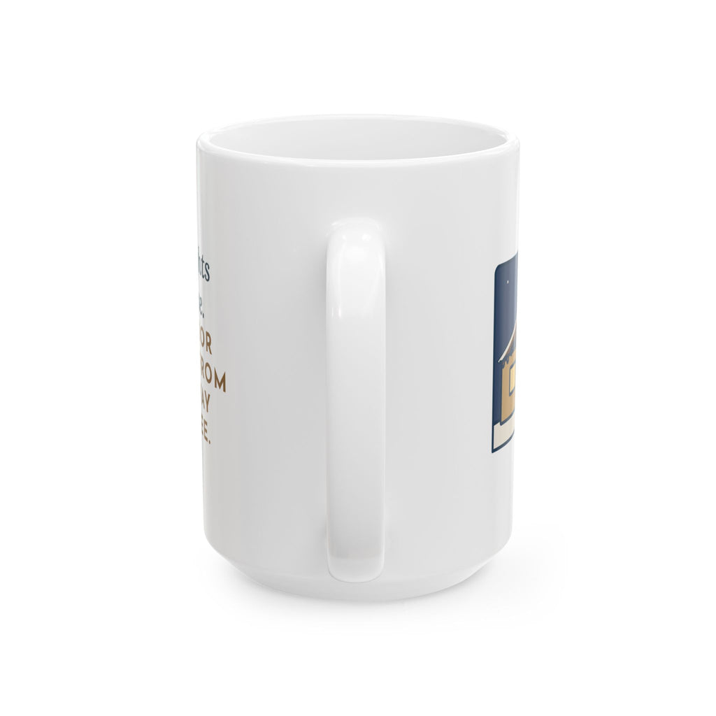 Hung Them on the House, The Neighbor Supervised from His Driveway with Coffee 15oz Mug, Large Funny Christmas Lights Coffee Mug
