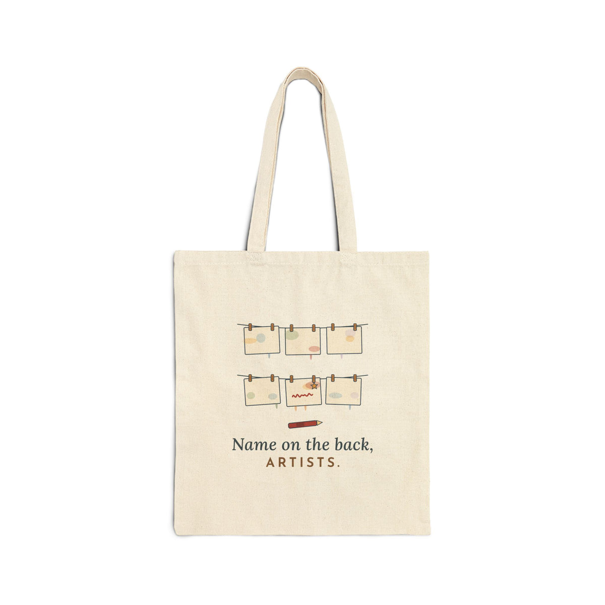 Art Teacher Tote Bag - Name on the Back, Artists. Art Room Supply Tote