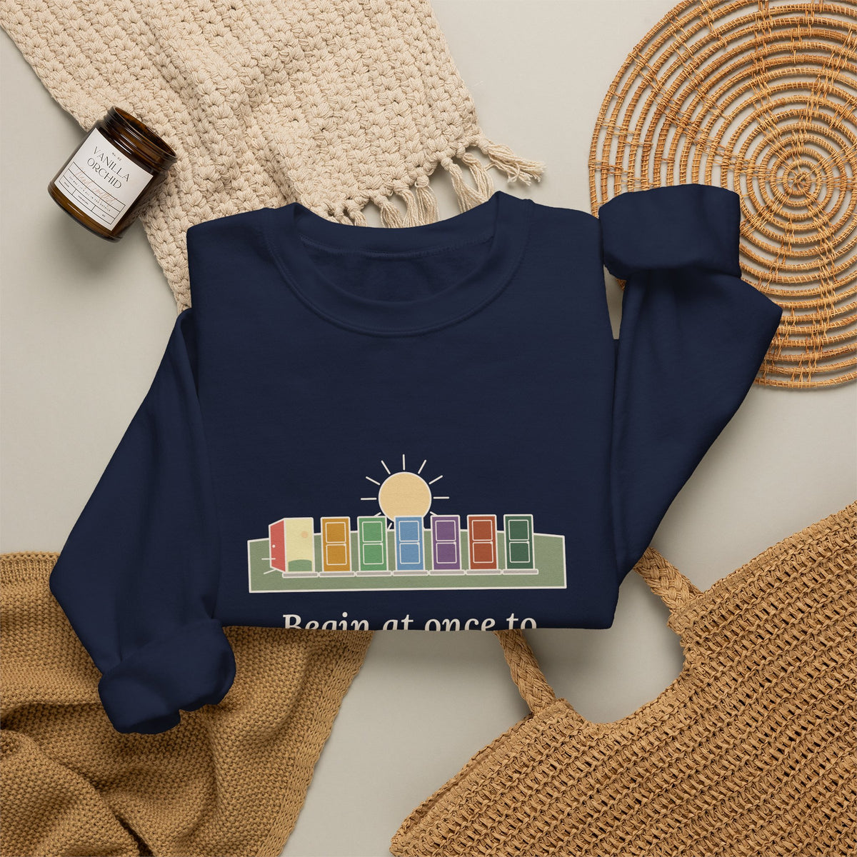Count Each Separate Day as a Separate Life Sweatshirt, Stoic Seneca Quote Crewneck with Seven Doors