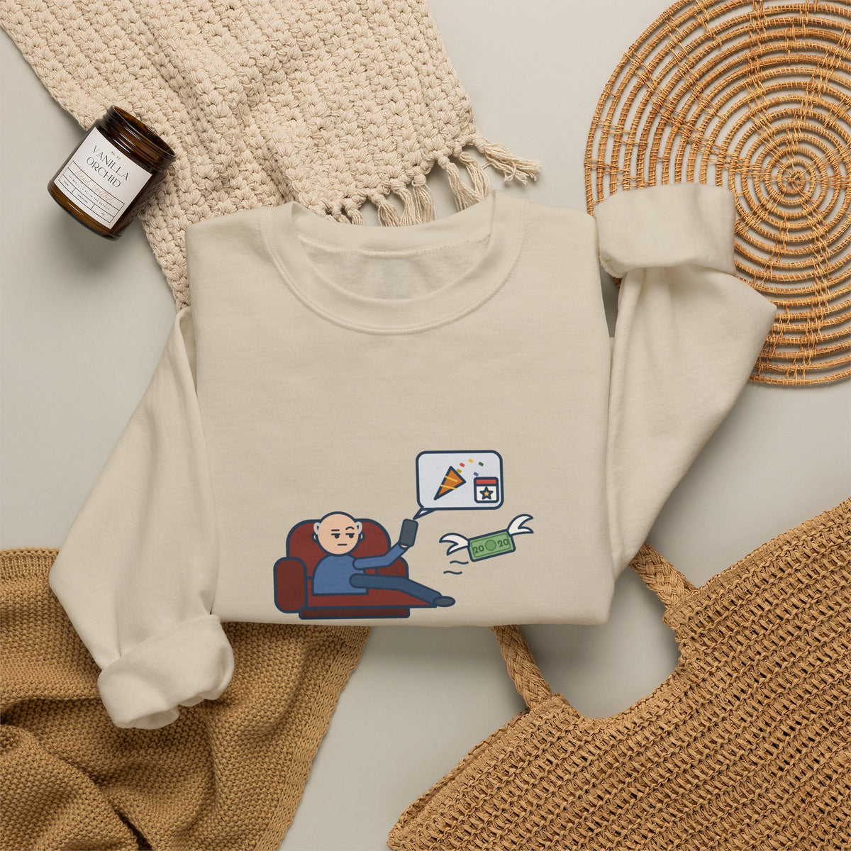Funny Dad Crewneck Sweatshirt - Daughter Found a New Holiday, I Paid Twenty
