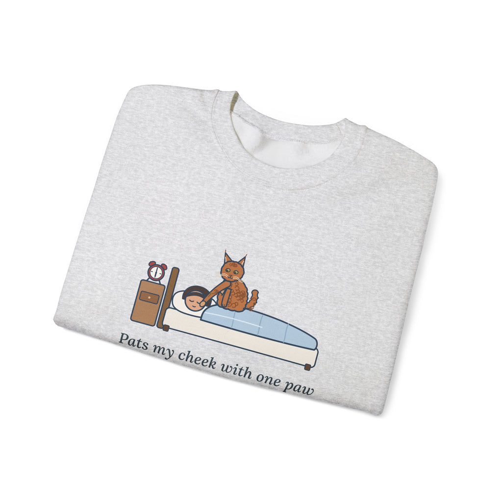 LaPerm Cat Crewneck Sweatshirt - Pats My Cheek With One Paw at Six A.M. Cat Owner Gift