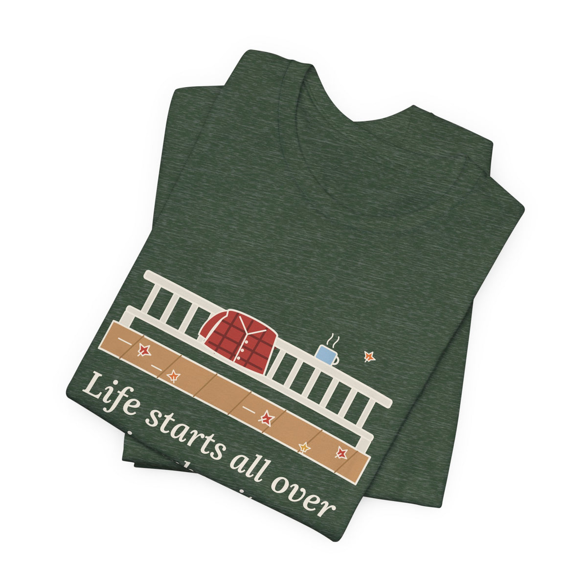 Fitzgerald Quote T-Shirt, Life Starts All Over Again When It Gets Crisp, Fall Porch Morning Tee