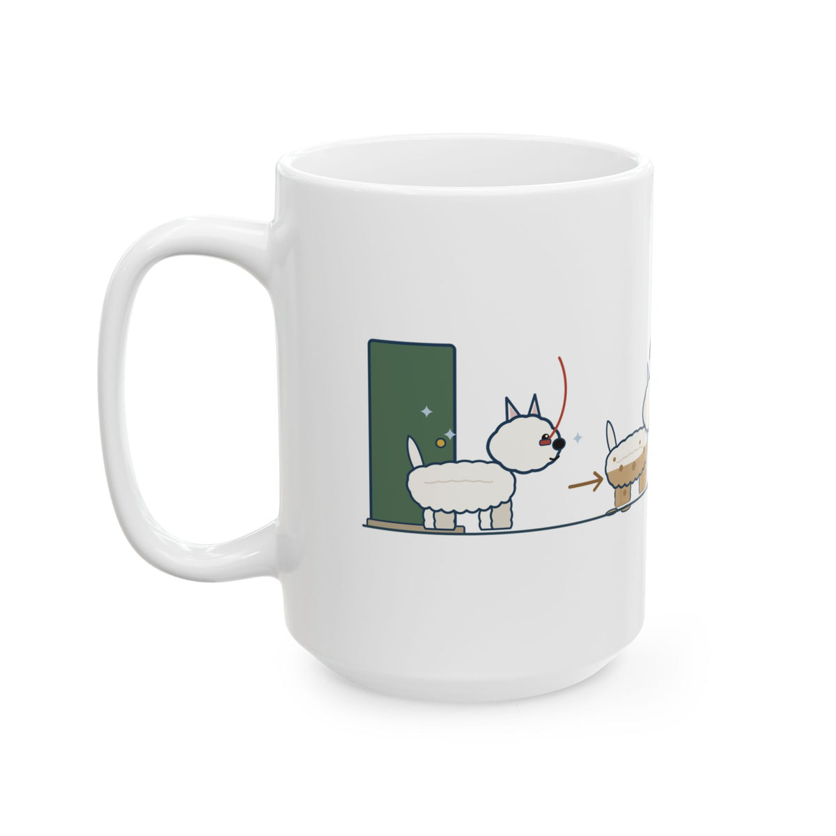 Large Westie Mug 15oz - One Walk Turns a Westie Beige, Muddy West Highland Terrier Coffee Mug