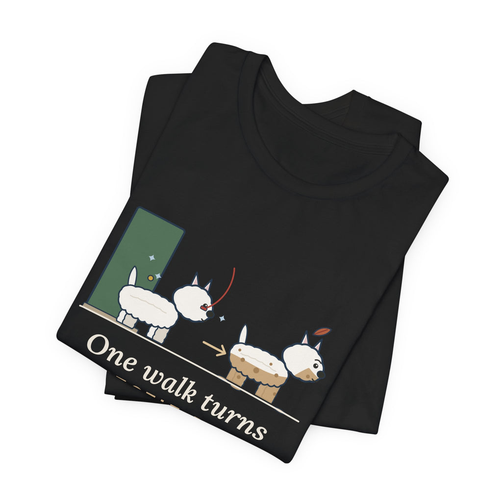 Westie T-Shirt - One Walk Turns a Westie Beige, Funny West Highland Terrier Owner Tee
