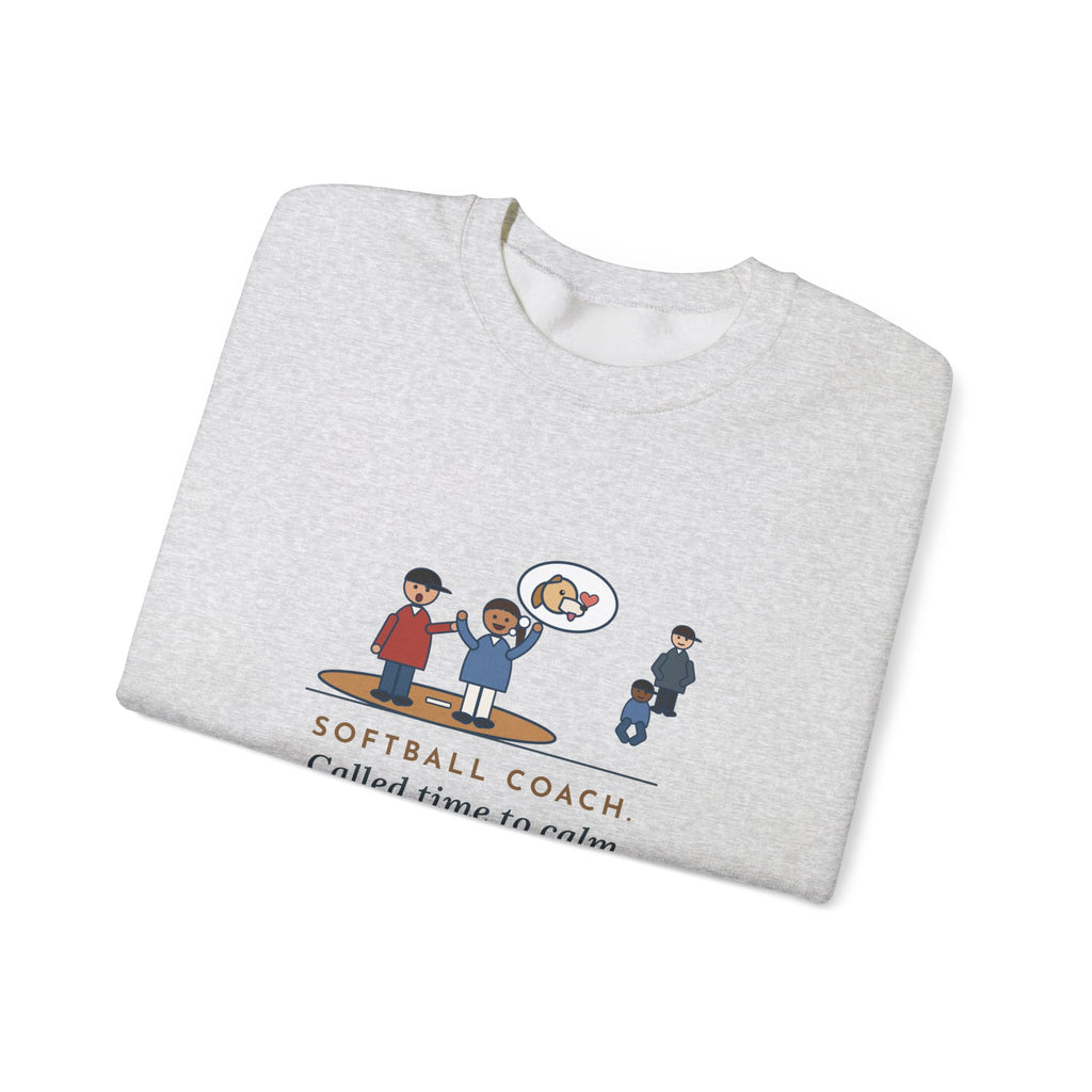 Softball Coach Sweatshirt, Called Time for a Mound Visit, Heard All About Her New Puppy, Funny Mound Visit Crewneck