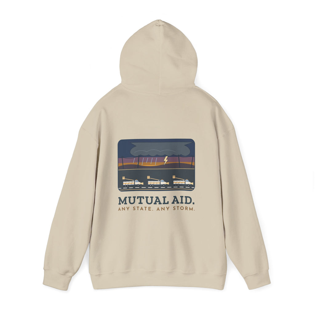 Lineworker Hoodie - Mutual Aid. Any State. Any Storm. Lineman Gift Hoodie
