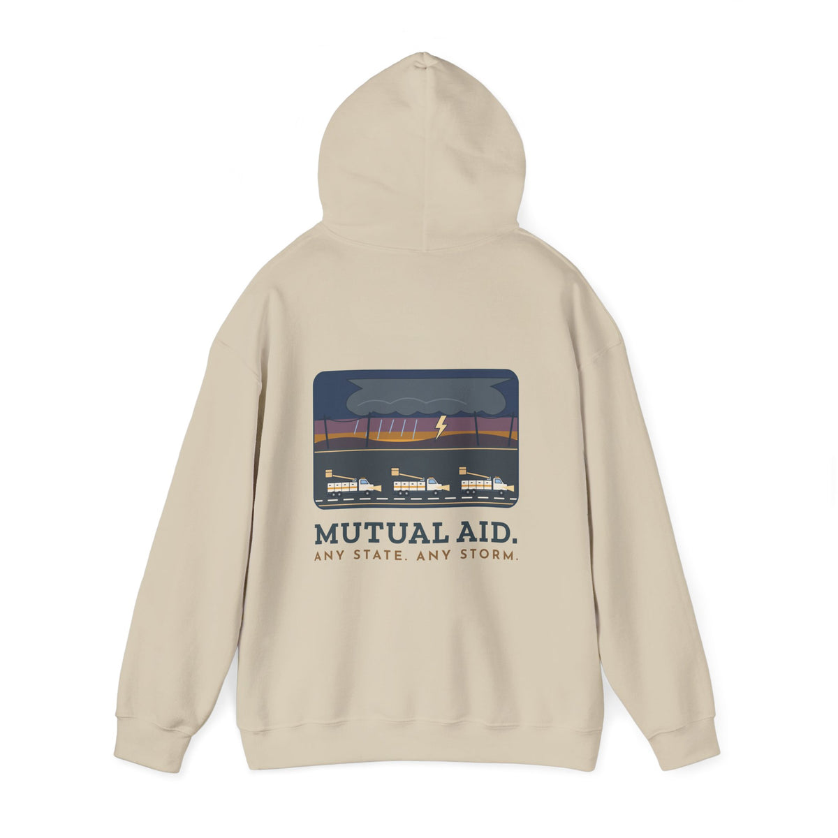 Lineworker Hoodie - Mutual Aid. Any State. Any Storm. Lineman Gift Hoodie