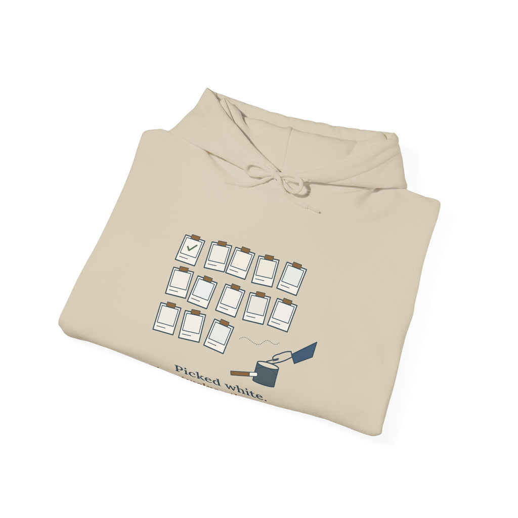 Painter Hoodie - Picked White. Then Twelve Other Whites. House Painter Sweatshirt