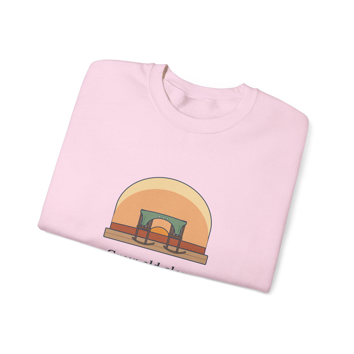 Grow Old Along with Me Sweatshirt, Anniversary Browning Quote Crewneck with Porch Rocking Chairs