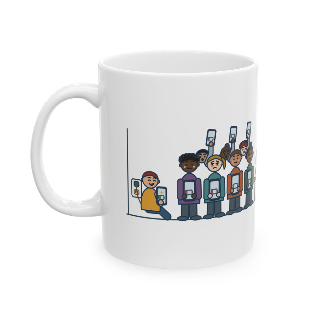 Study Hall Teacher Mug - One Wall Outlet. Thirty Phones on Low Battery. 11oz Coffee Mug