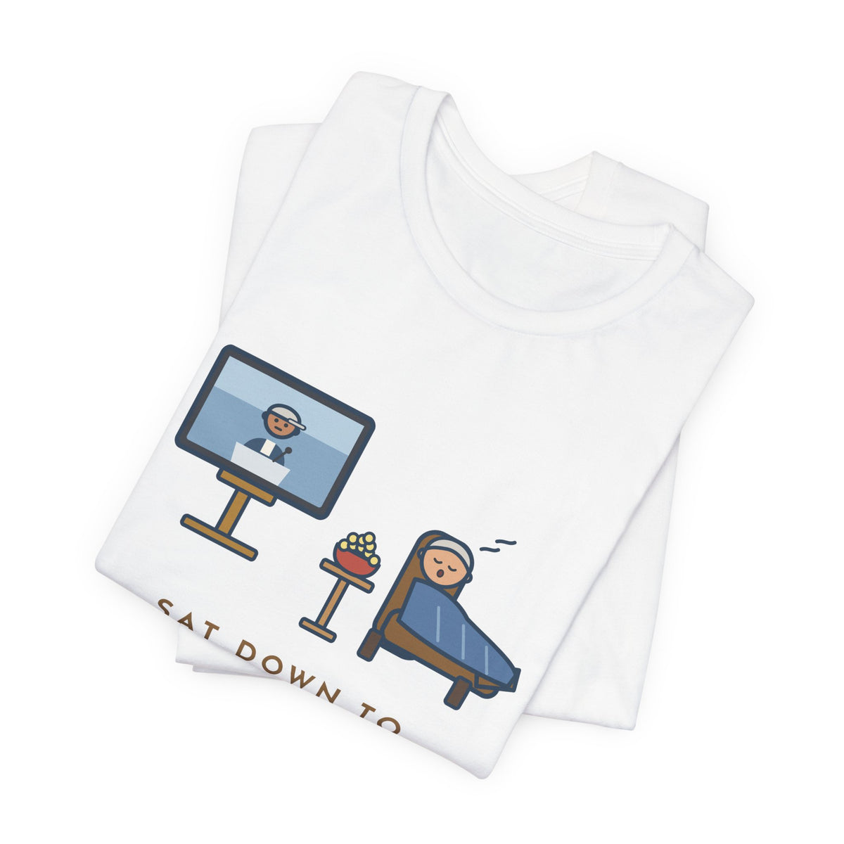 Funny Sports Fan T-Shirt, Sat Down to Watch the Game, Woke Up for the Postgame Interviews, Recliner Nap Tee