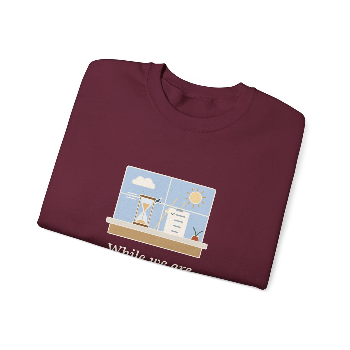 While We Are Postponing, Life Speeds By Sweatshirt, Stoic Seneca Quote Crewneck with Swift Past the Window
