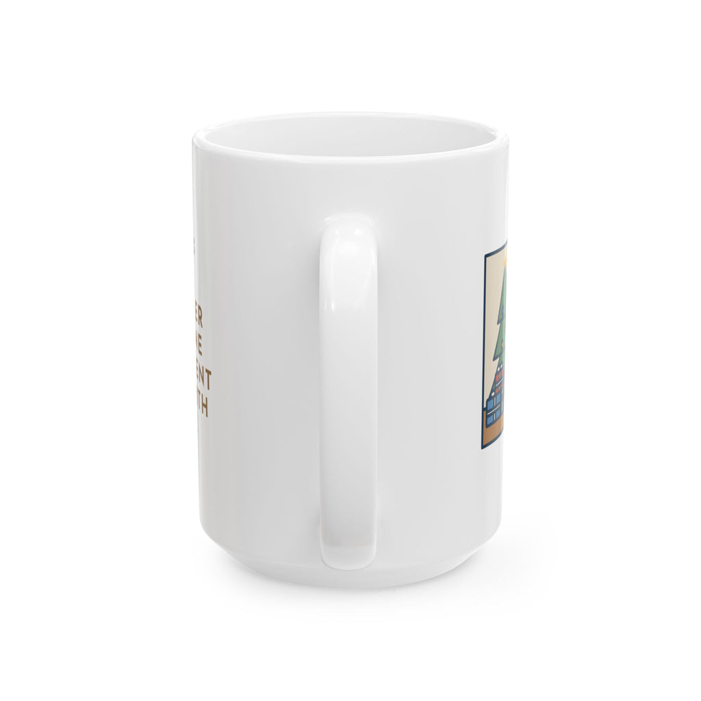 The Toddler Opened One Gift and Spent an Hour with the Bow 15oz Mug, Large Funny Christmas Morning Coffee Mug