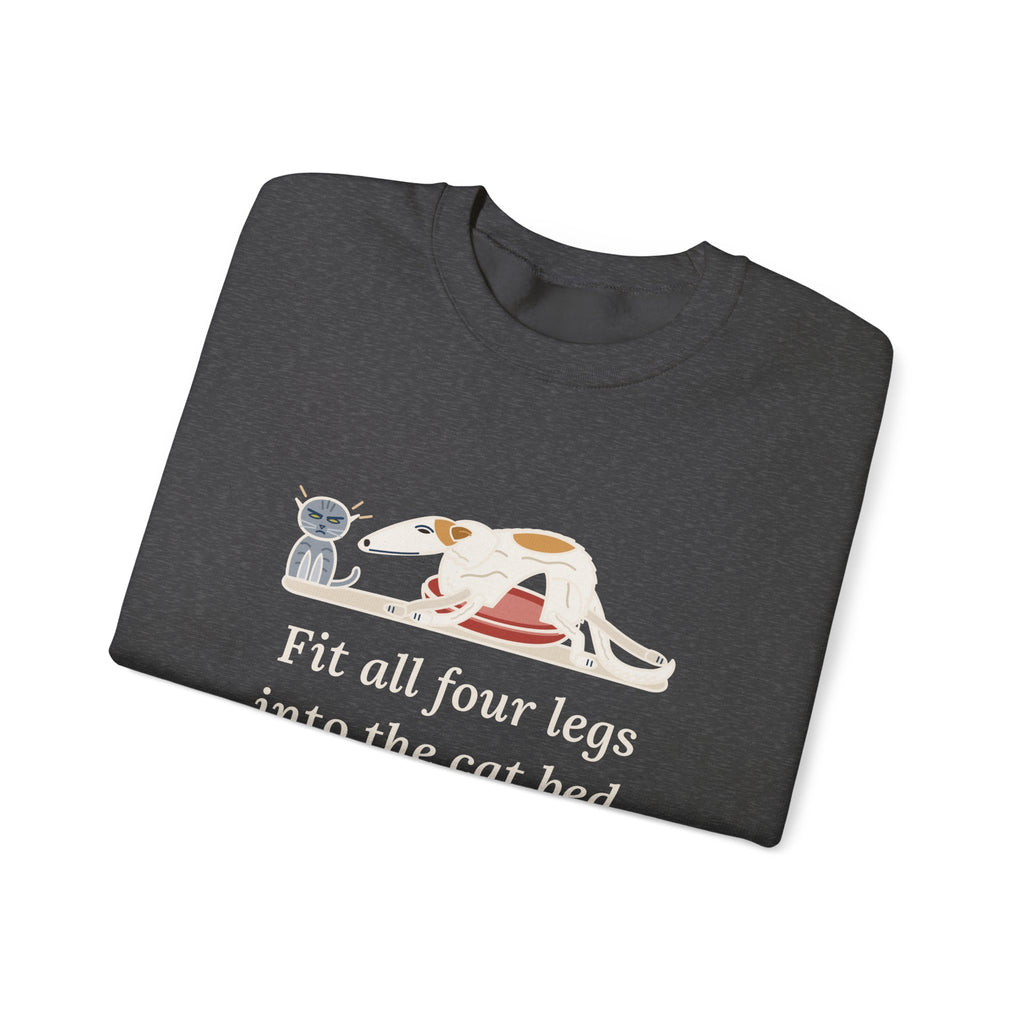 Borzoi Crewneck Sweatshirt - All Four Legs in the Cat Bed Sighthound Owner Gift