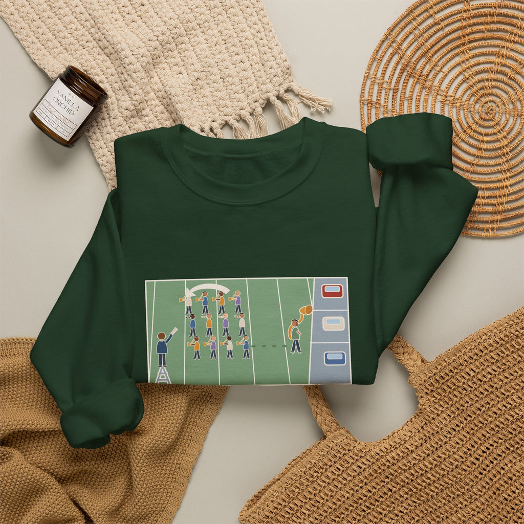 Marching Band Sweatshirt, Everyone Turned Left, One Tuba Kept Going, Funny Rehearsal Field Crewneck