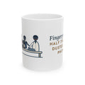 Forensic Science Teacher Coffee Mug 11oz - Fingerprint Lab, Half the Class Dusted Their Phones