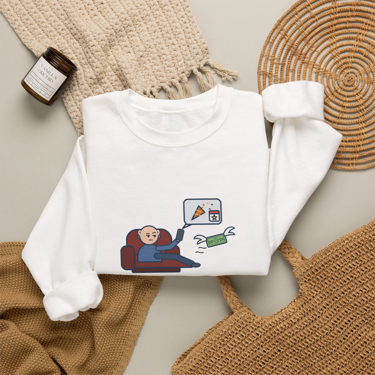 Funny Dad Crewneck Sweatshirt - Daughter Found a New Holiday, I Paid Twenty