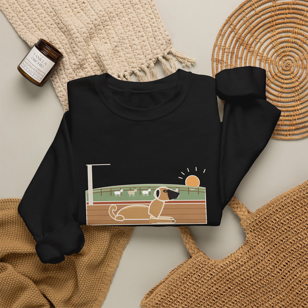 Anatolian Shepherd Crewneck Sweatshirt - Farm Dog Porch Watch Until Sunrise