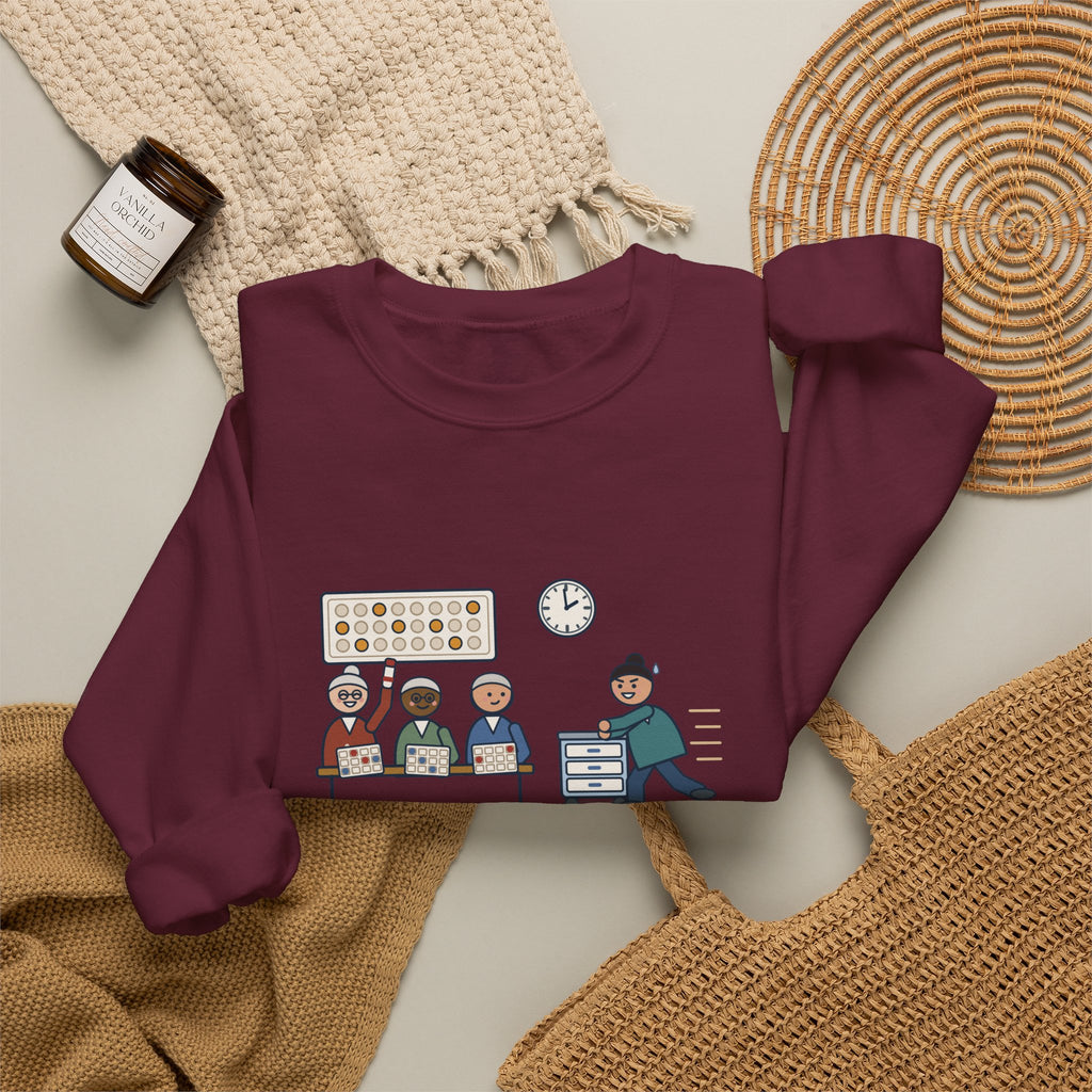 Assisted Living Nurse Crewneck Sweatshirt - Bingo at Two, Med Pass Done by One Fifty-Nine