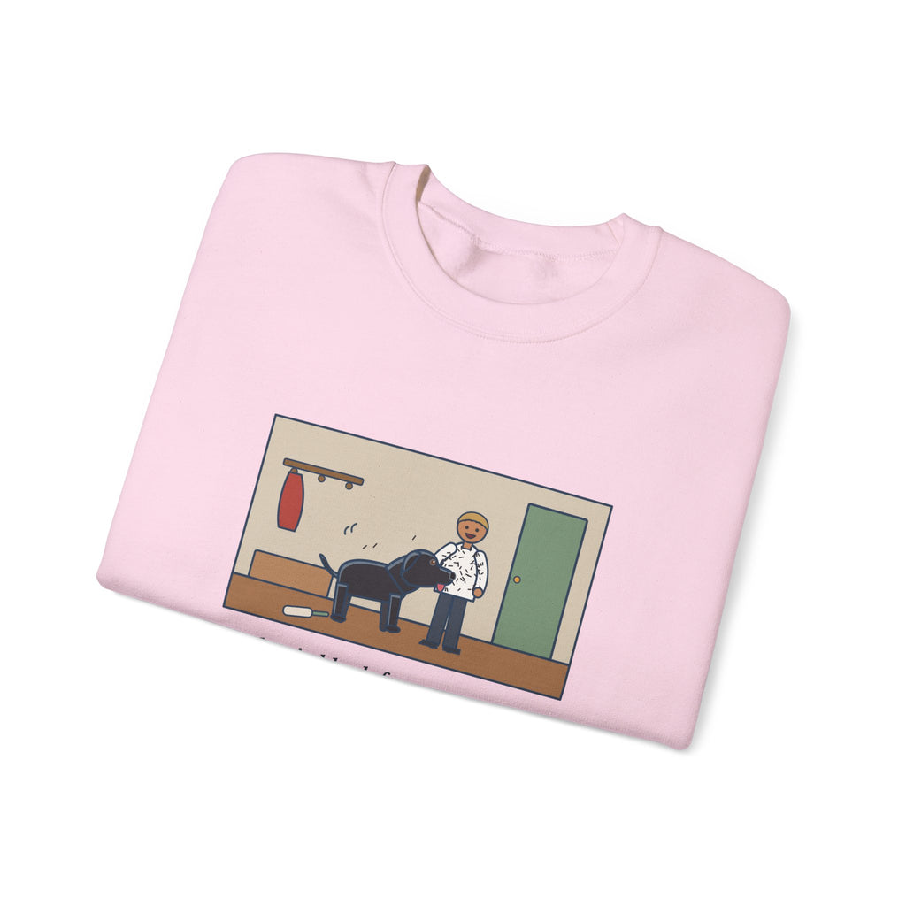 Jet-Black Dog Sweatshirt, Bought One White Sweater, Wore It for Six Minutes, Funny Front Hall Hug Crewneck