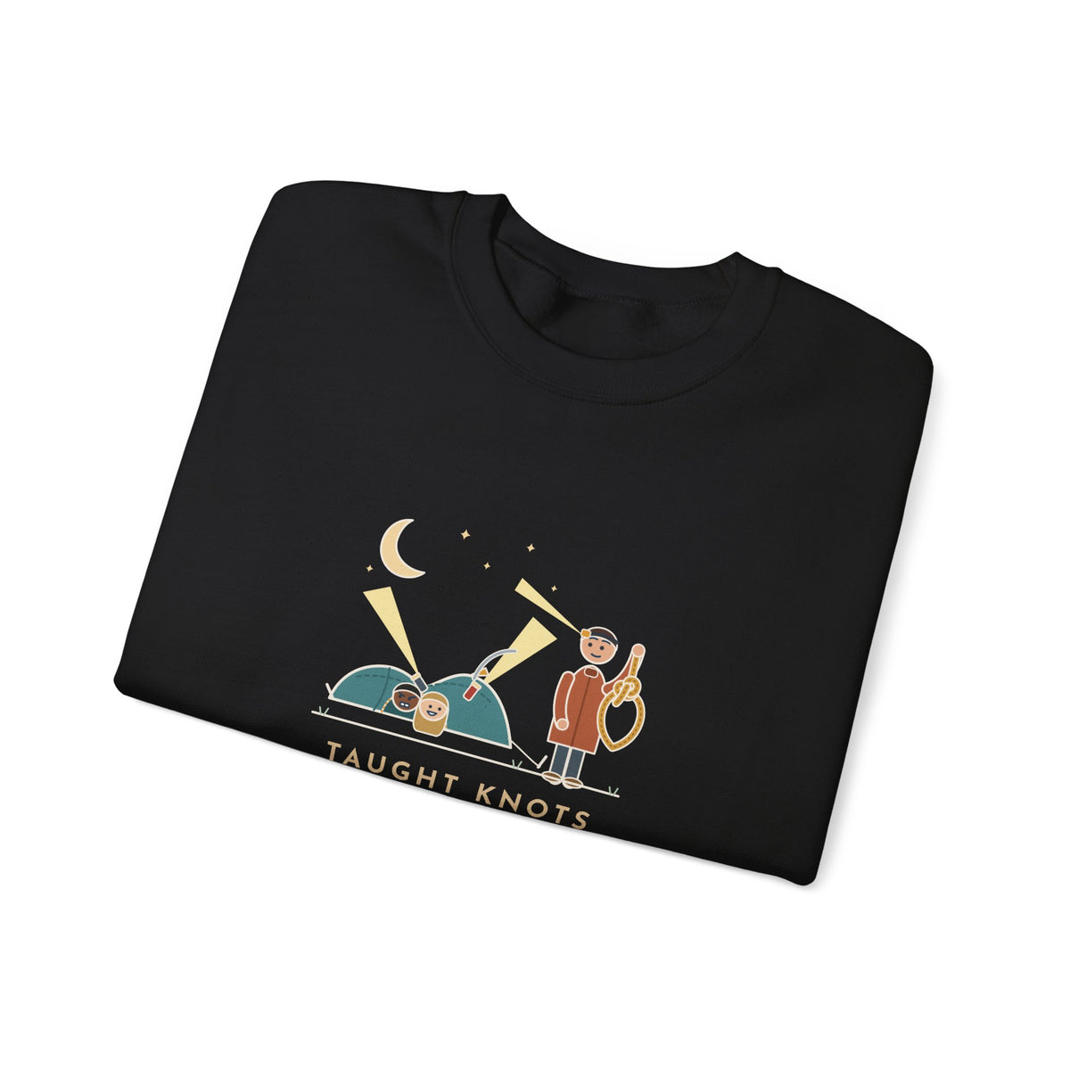 Outdoor Education Teacher Crewneck Sweatshirt - Knots for an Hour, Tent Fell at Midnight