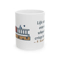 Fitzgerald Quote Mug, Life Starts All Over Again When It Gets Crisp, Fall Porch Morning Coffee Mug 11oz