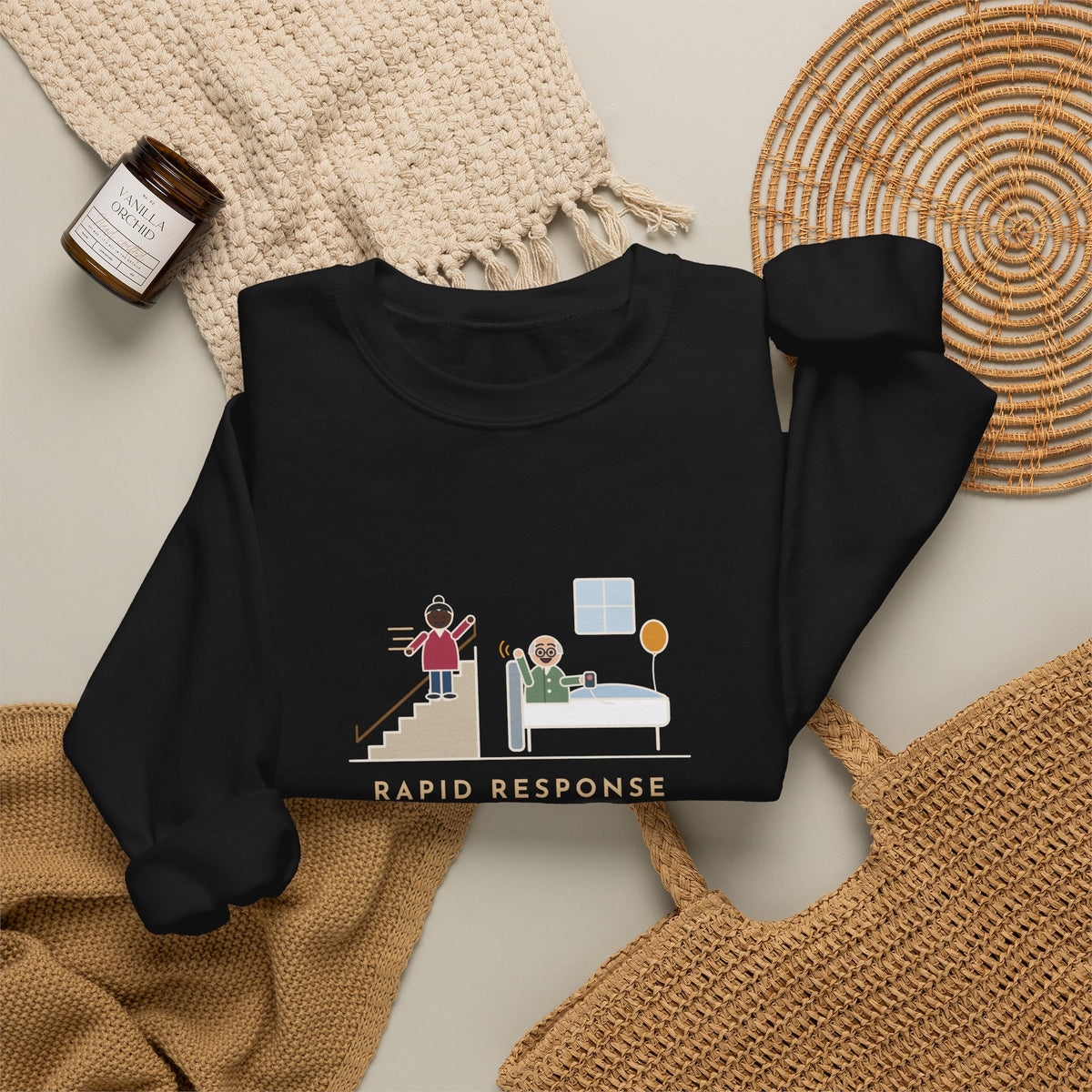 Rapid Response Nurse Crewneck Sweatshirt - Three Flights of Stairs for a Friendly Hello