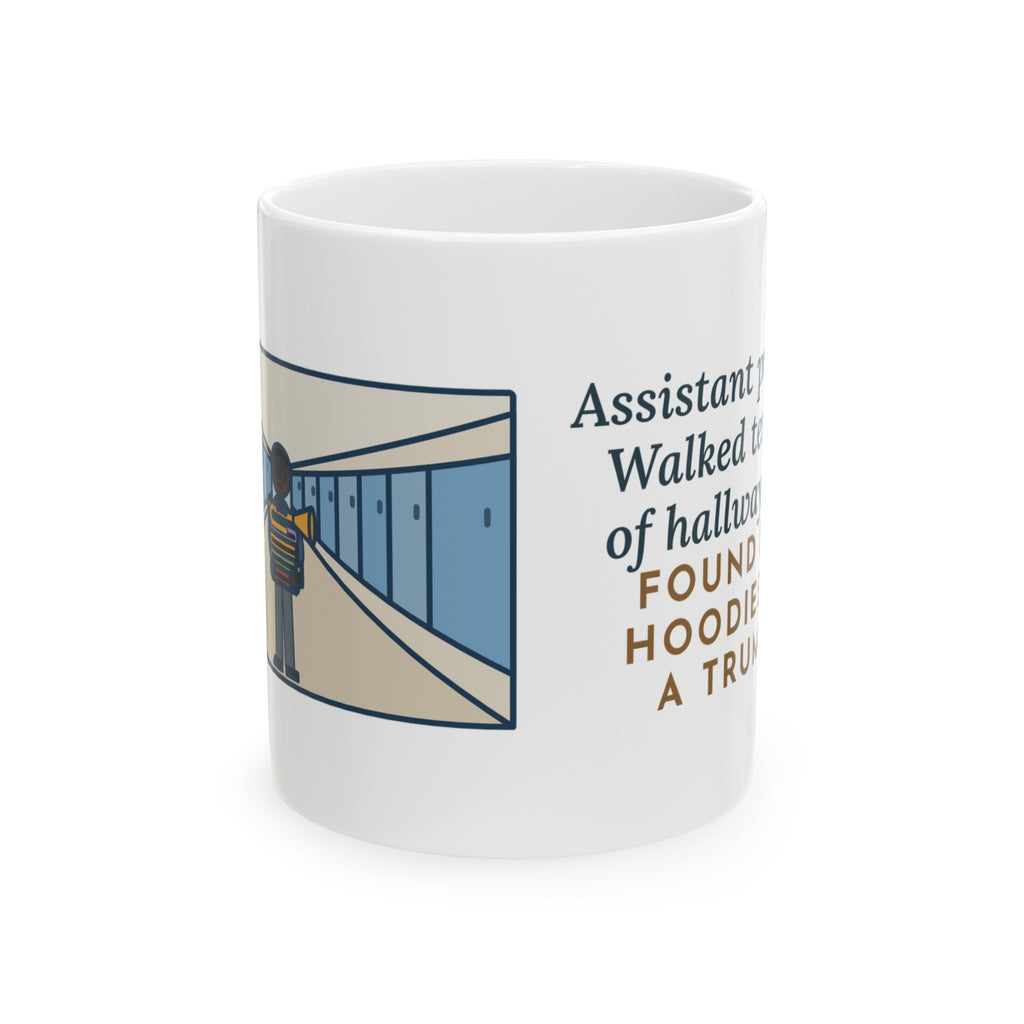 Assistant Principal Mug, Walked Ten Miles of Hallway Today, Found Four Hoodies and a Trumpet, Funny Coffee Mug 11oz