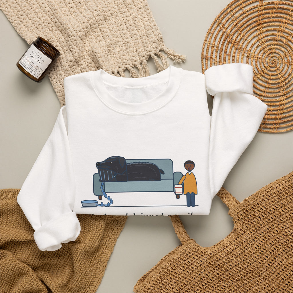 Bouvier des Flandres Crewneck Sweatshirt - Beard Dripped a Trail From the Water Bowl to the Couch