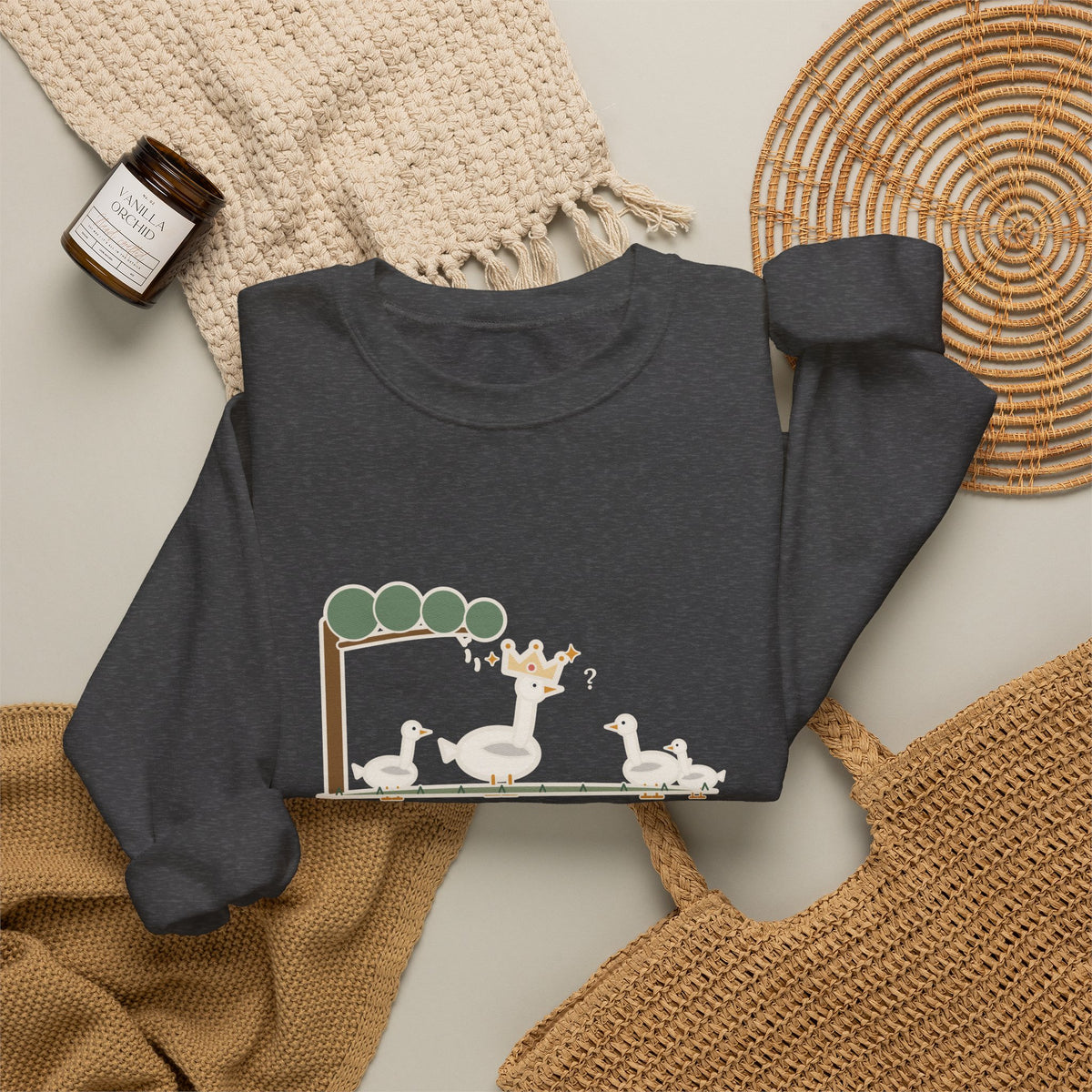Some Are Born Great Sweatshirt, Literary Shakespeare Quote Crewneck with Crowned Goose