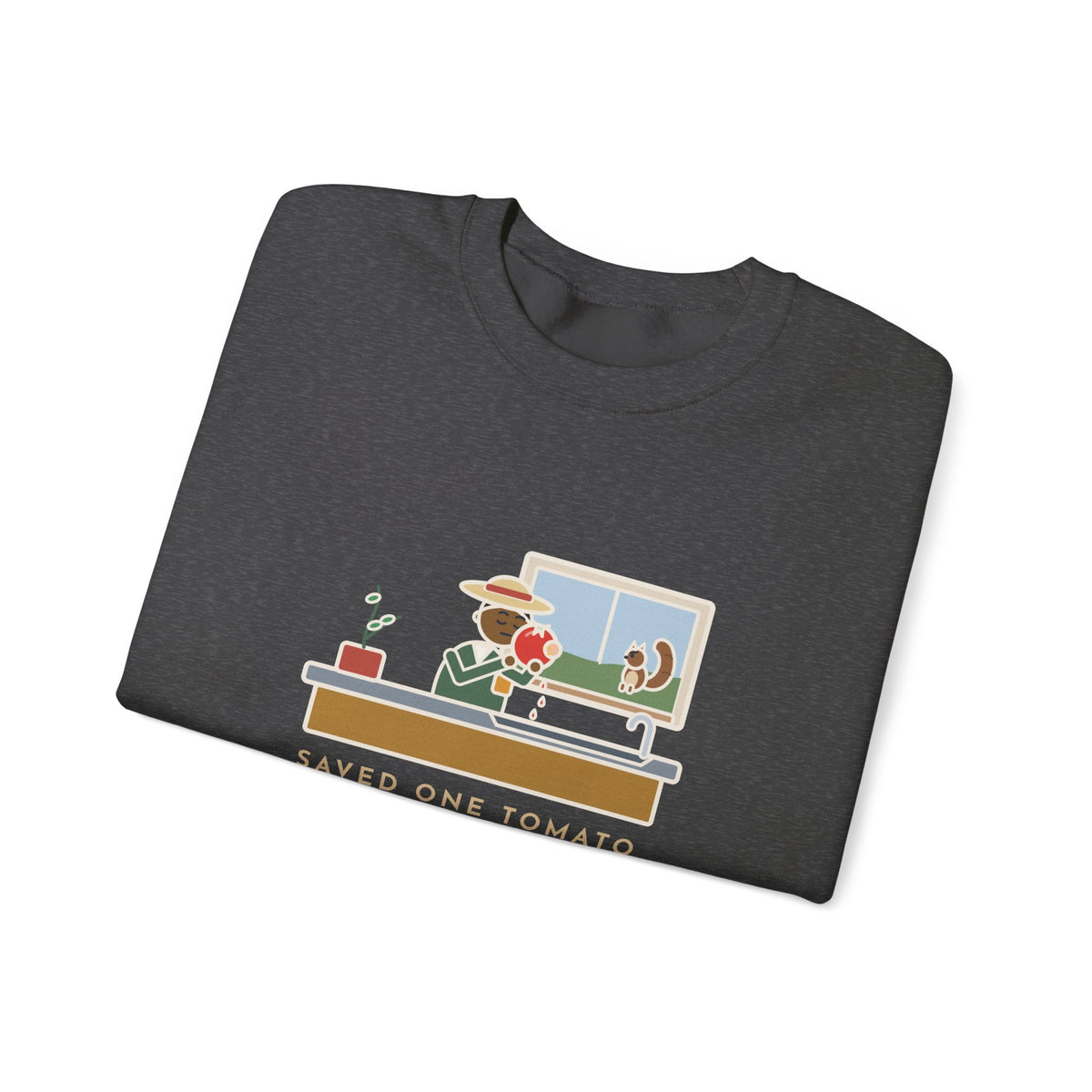 Saved One Tomato From the Squirrels Sweatshirt, Funny Gardener Crewneck with Sink Tomato
