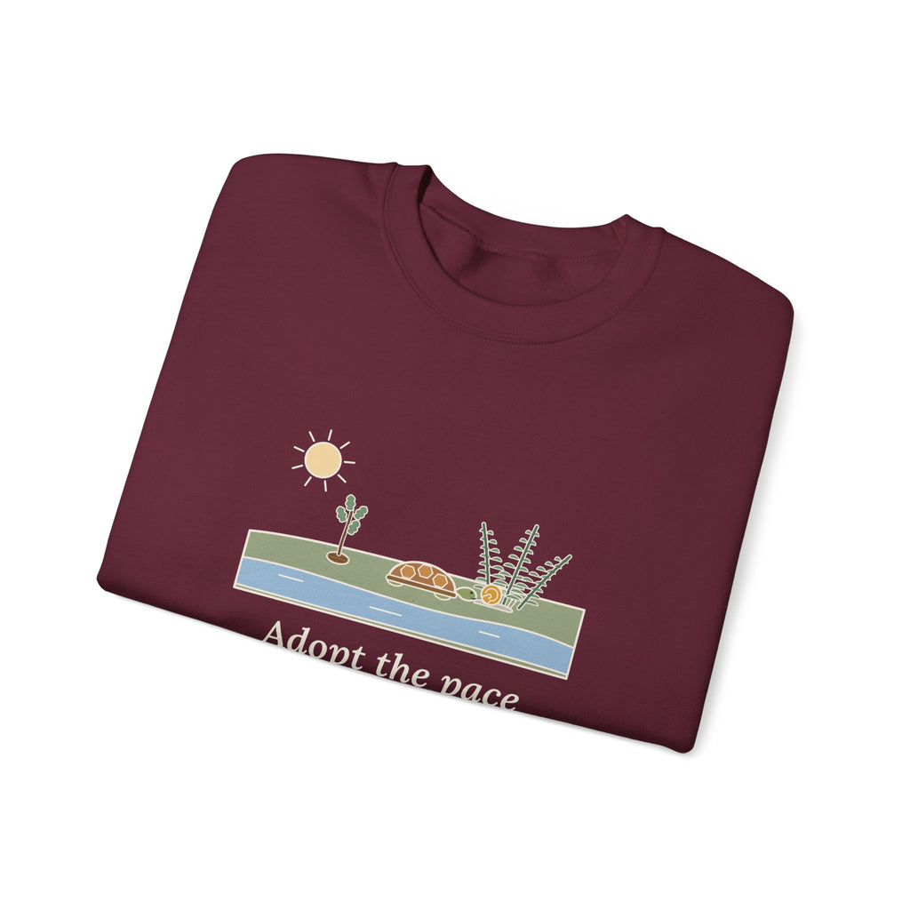 Adopt the Pace of Nature, Her Secret Is Patience Sweatshirt, Nature Emerson Quote Crewneck with Tortoise and Snail
