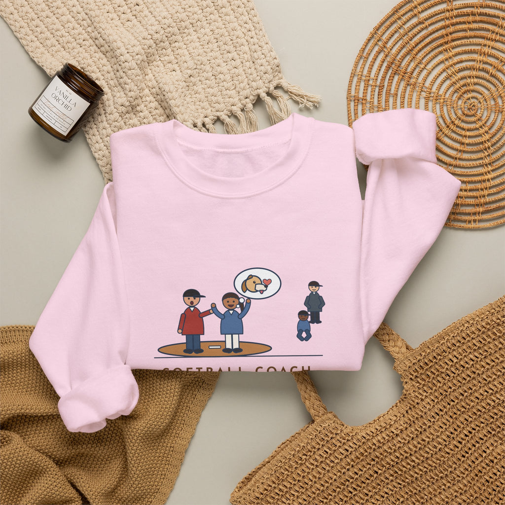 Softball Coach Sweatshirt, Called Time for a Mound Visit, Heard All About Her New Puppy, Funny Mound Visit Crewneck