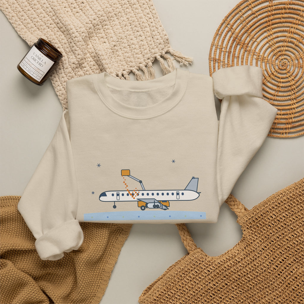 Holiday Travel Crewneck Sweatshirt - Still on the Deicing Pad Winter Flight Gift