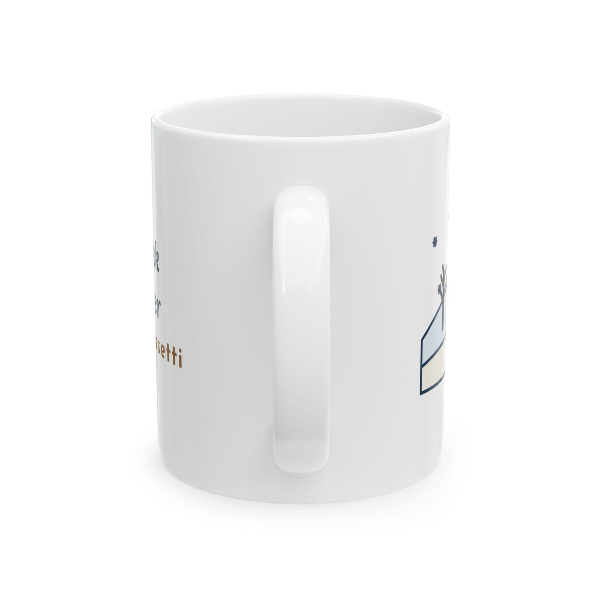 Rossetti Quote Mug, In the Bleak Mid-Winter, Winter Snowy Cottage Hill Coffee Mug 11oz