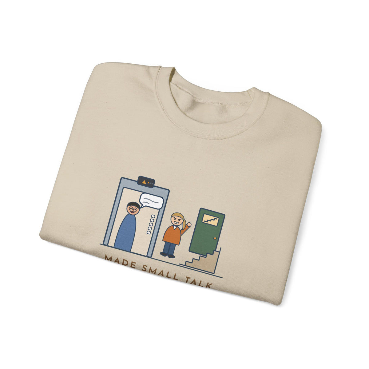 Funny Introvert Crewneck Sweatshirt - Escaped Elevator Small Talk Two Floors Early