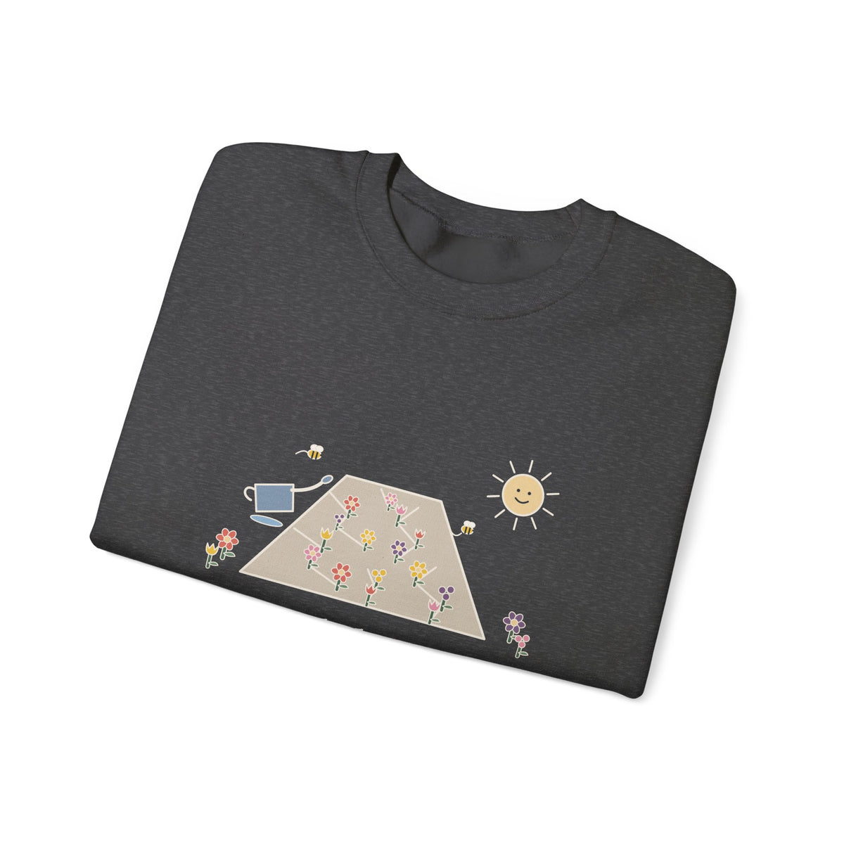 Earth Laughs in Flowers Sweatshirt, Garden Emerson Quote Crewneck with Wildflower Path