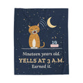 Senior Cat Blanket - Nineteen Years Old. Yells at 3 a.m. Earned It. Night Sky Throw
