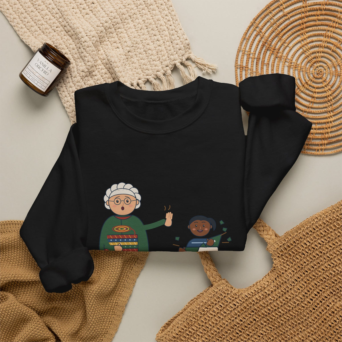 Grandma Christmas Crewneck Sweatshirt - Unwrap Carefully. I'm Reusing That Paper.