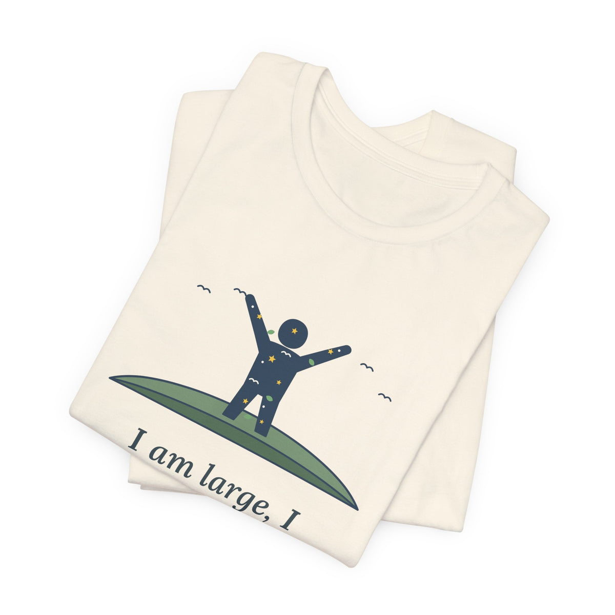 Walt Whitman Quote T-Shirt, I Am Large, I Contain Multitudes, Literary Starry Figure Tee